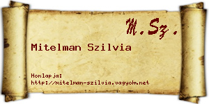 Mitelman Szilvia névjegykártya